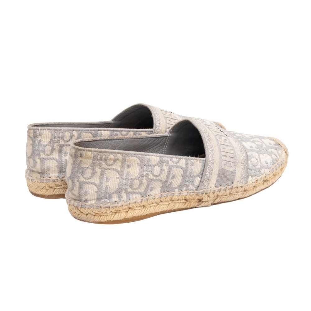 Christian Dior Granville Oblique Espadrilles Gray Canvas Flats EU 38.5 US 8 - Picture 6 of 16